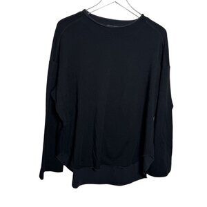 Beautiful People LA Super Soft Fleece Raglan Top Black Size Small Modal Blend